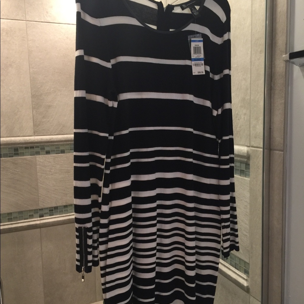 I.N.C. XL Sweater Dress New with TAGS Leather Trim - Picture 3 of 7